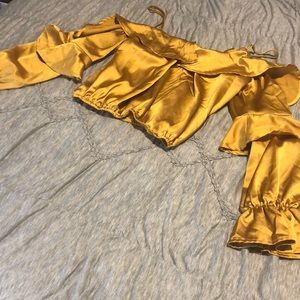 Fun gold going out crop top
